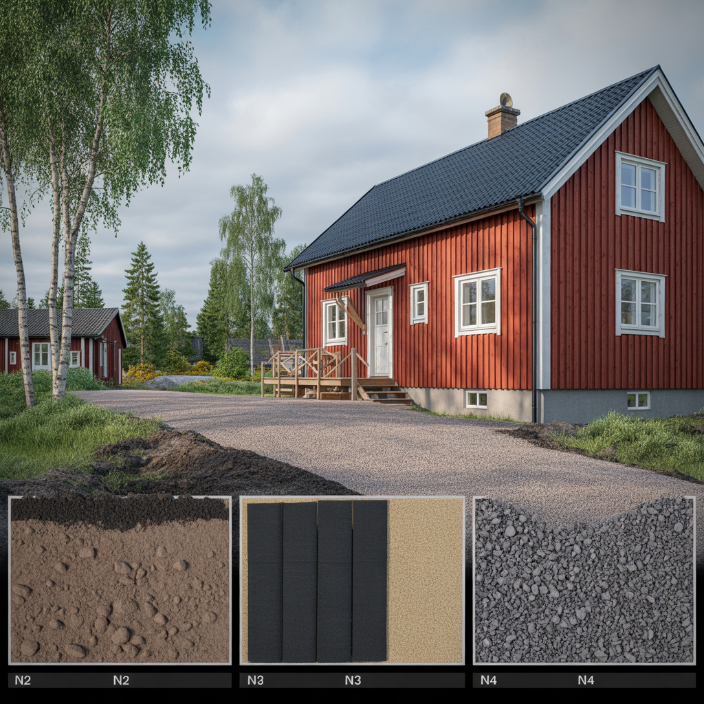 geotextil under uppfart jamforelse av n2 n3 och n4