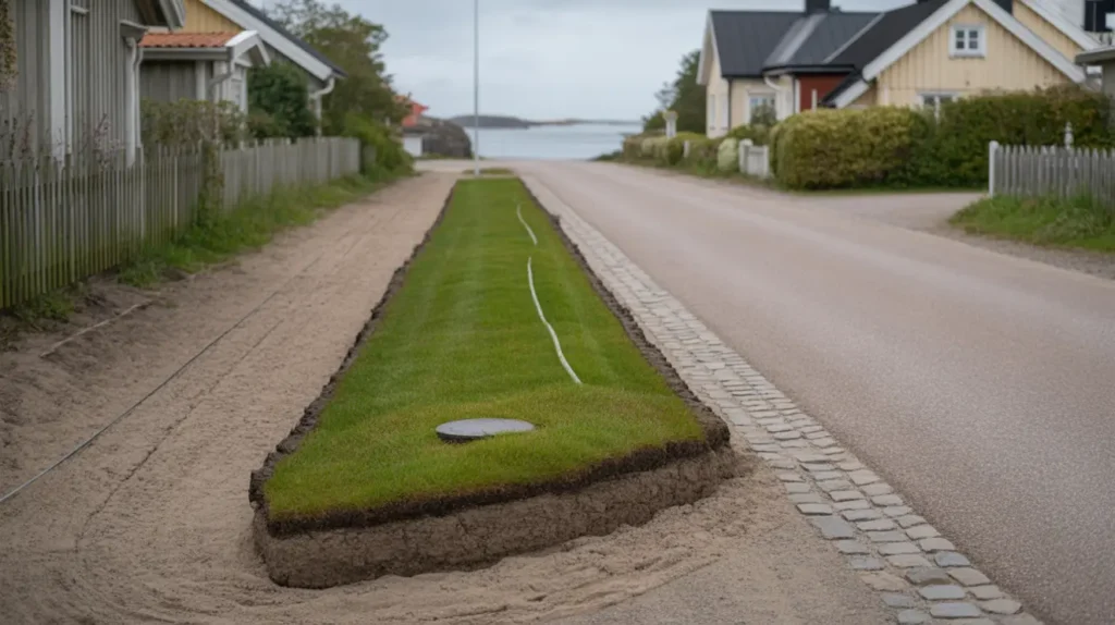 fiberf rl ggning med mikrodukt och terst llning av gr nytor i g shaga liding