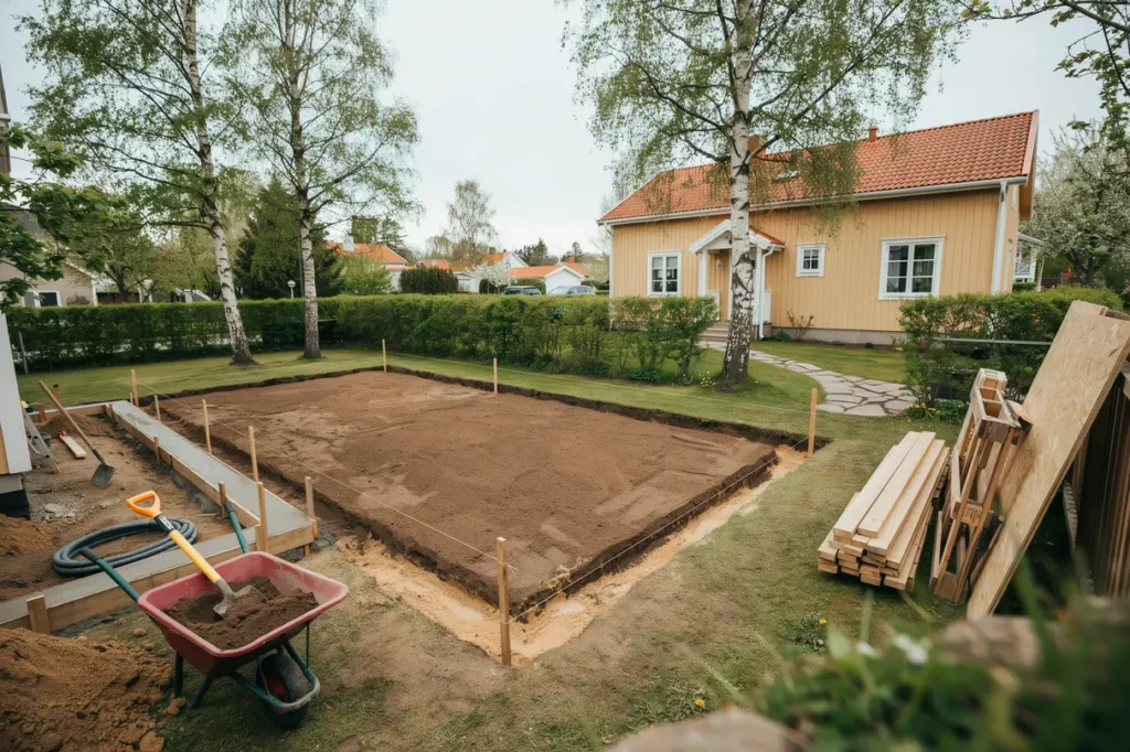 schaktning och f rberedande markarbete f r attefallshus i hersby